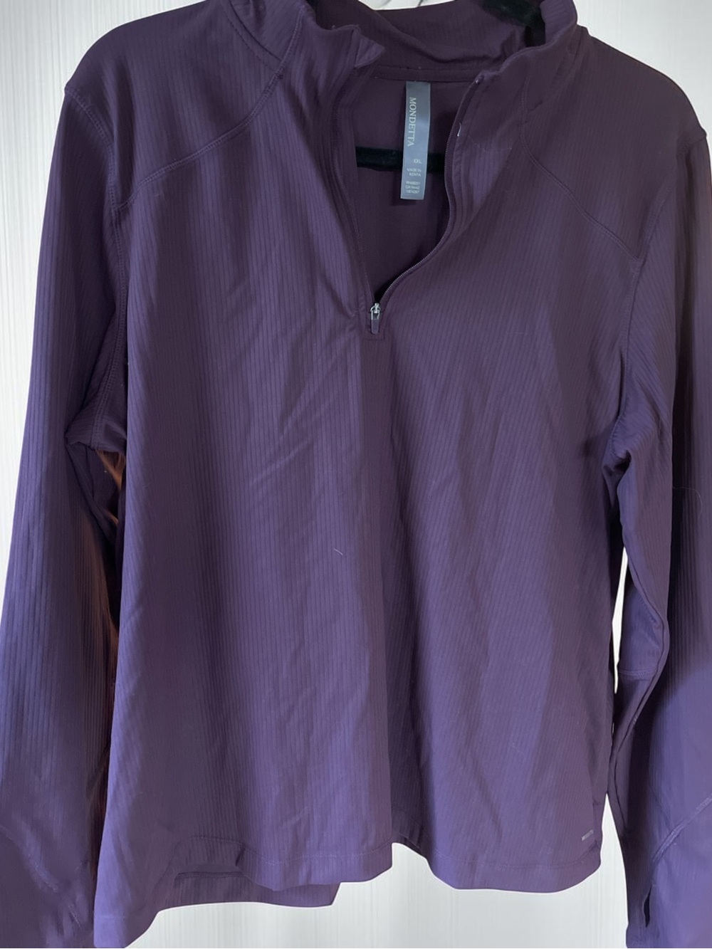 Mondetta Ribbed Plum Half-Zip Pullover